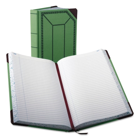 Boorum & Pease Green Record Account Book, 12-1/2" x 7-5/8", 500 Pg 67 1/8-500-R